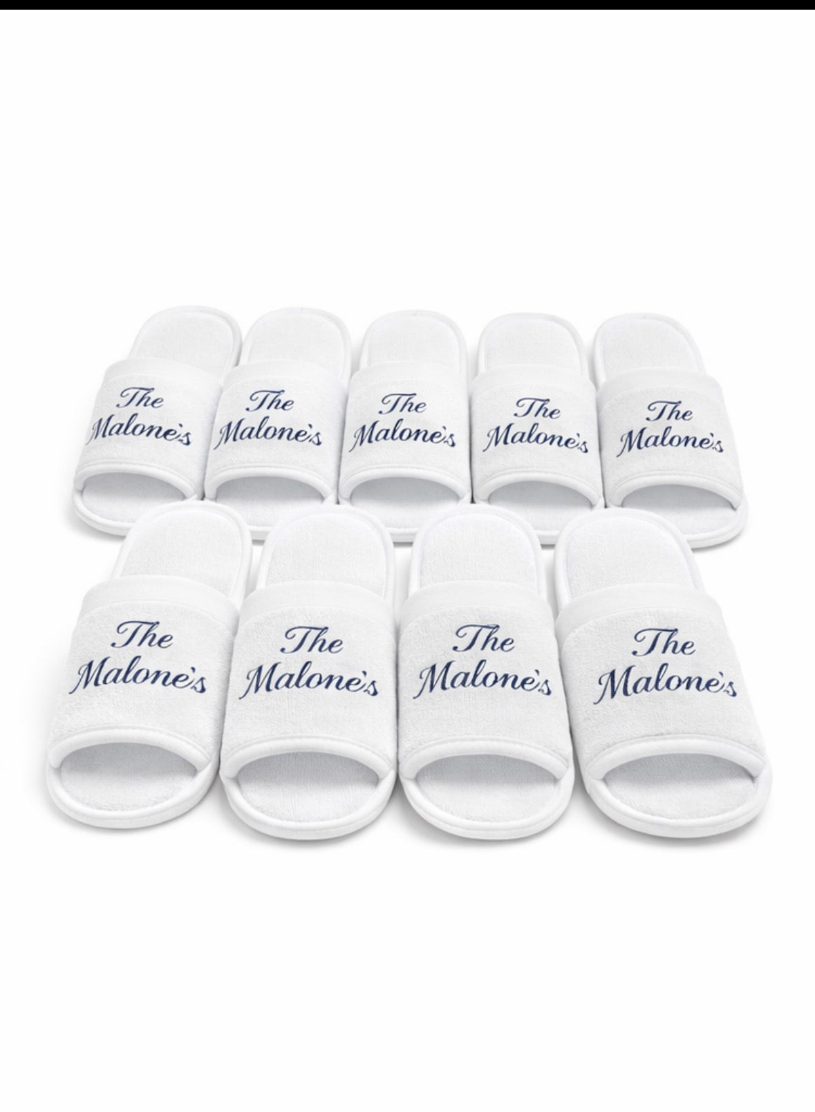Personalised wedding guest slippers bulk