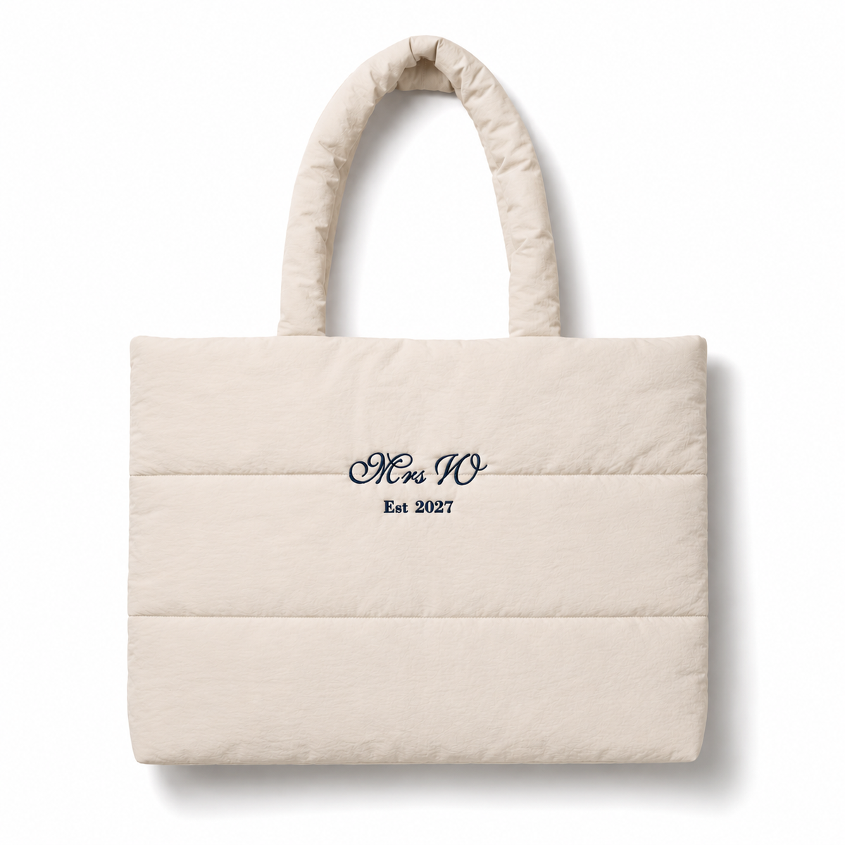 Personalised quilted tote bag