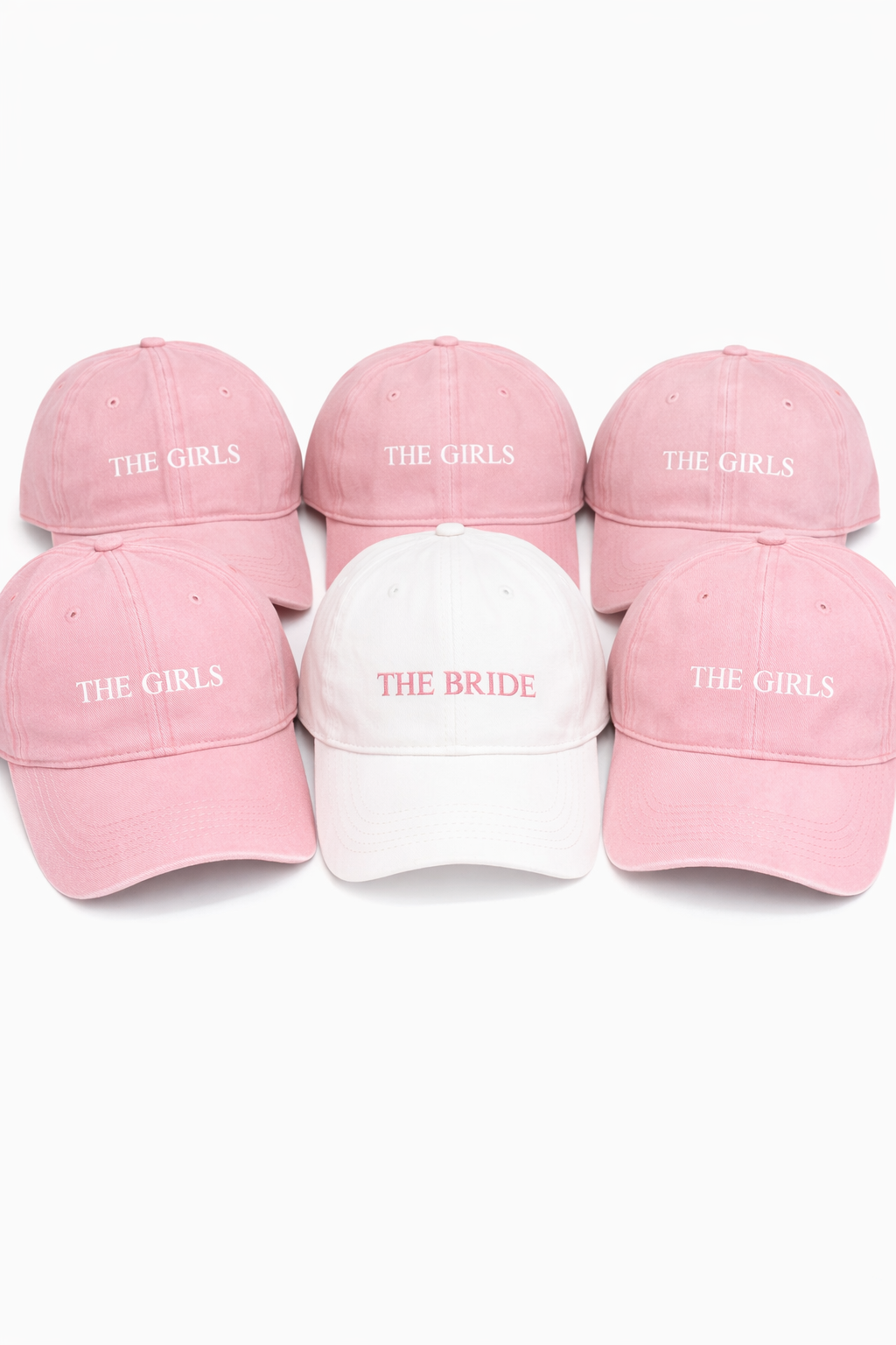 The Bride & The girls embroidered cap bundle