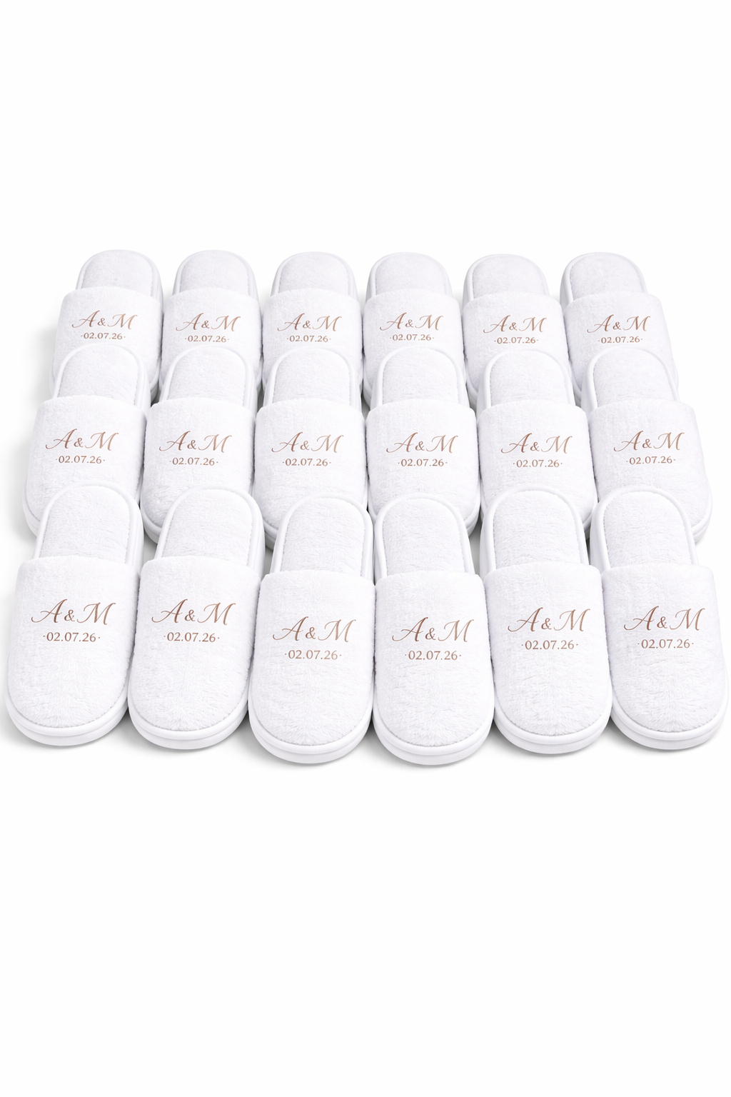 Personalised wedding guest slippers bulk