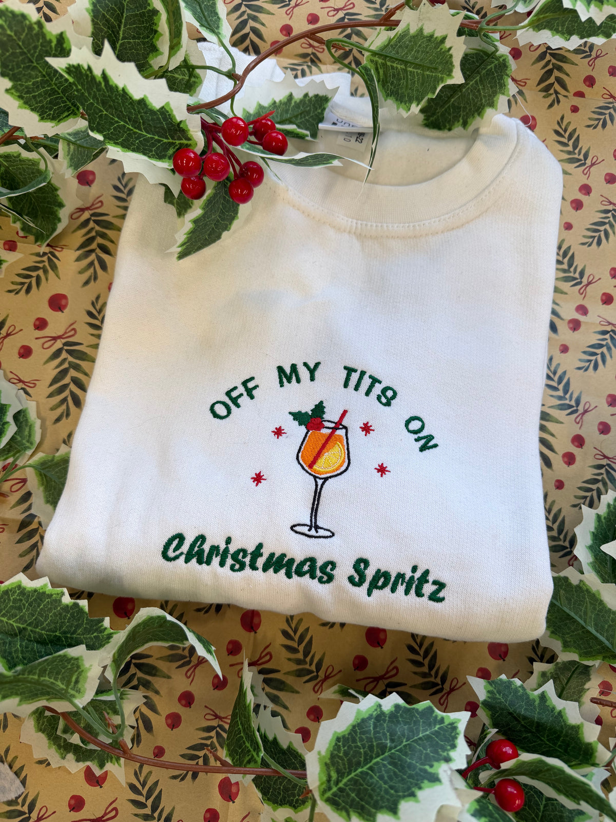 Off my tits on Christmas spritz sweatshirt or hoodie