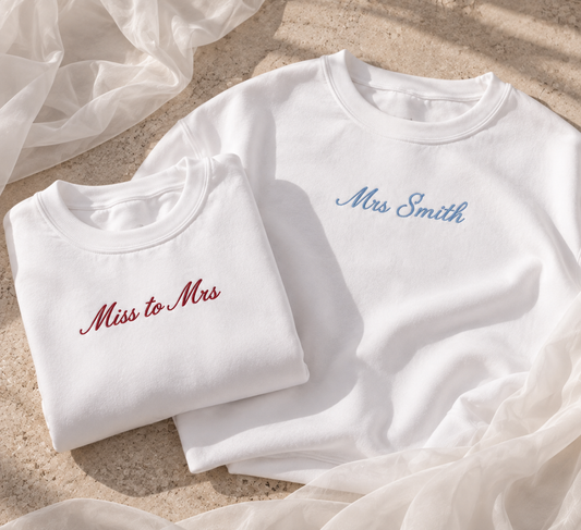Simple personalised bridal crewneck sweatshirt