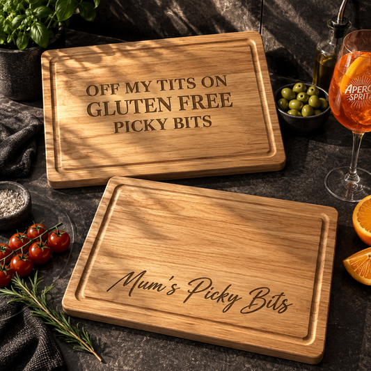 Personalised snackboard with your own text
