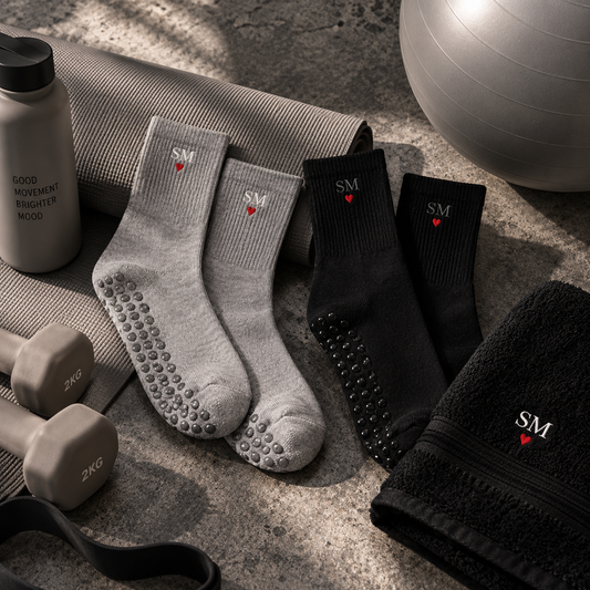 personalised embroidered intiials grip socks