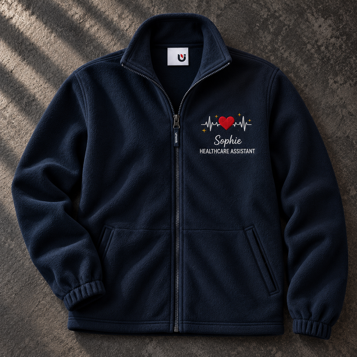 Healthworker zip up hoodie or Fleece (multiple designs)