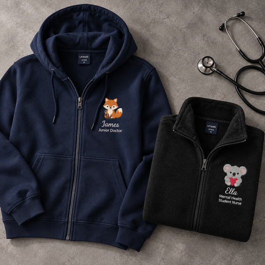 Personalised Healthcare Character Fleece or Zip-Up Hoodie
