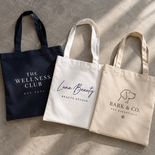 Tote bags with business name or logo