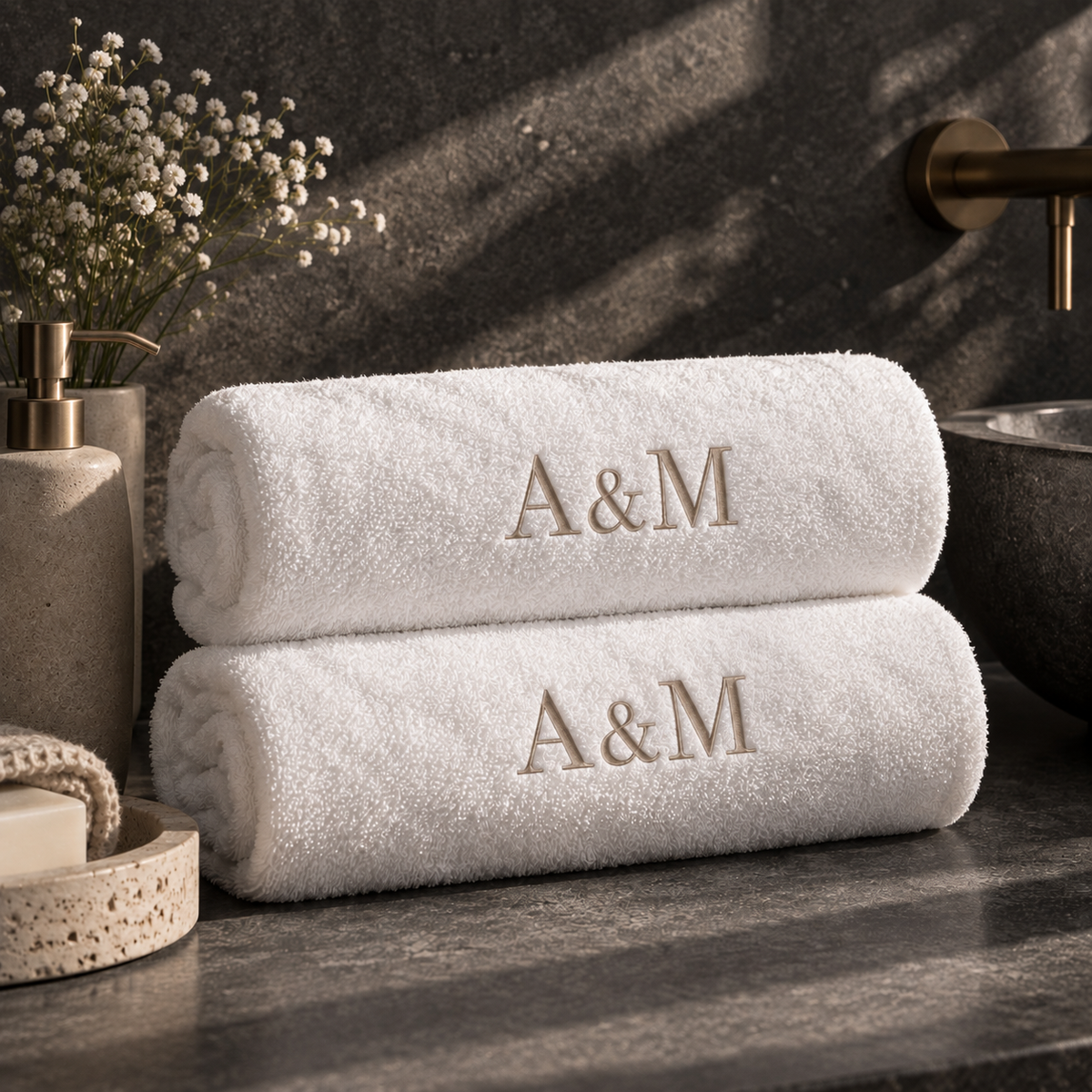 monogrammed embroidered towels