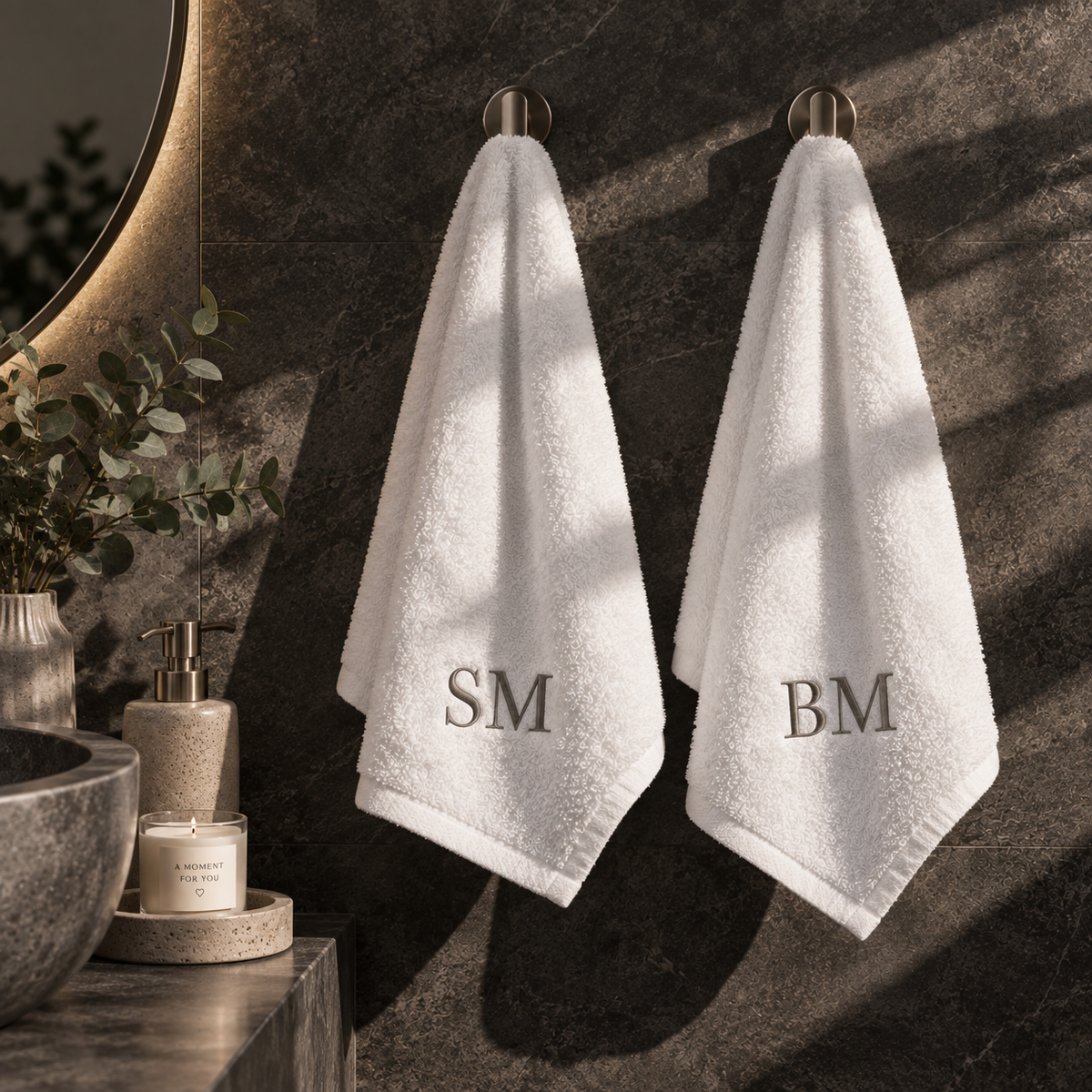 monogrammed embroidered towels