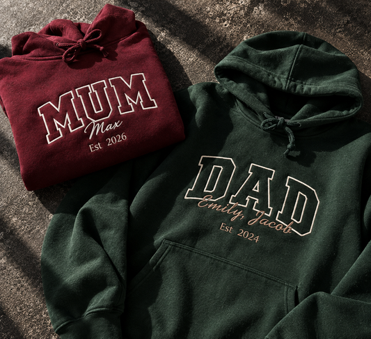 family style varsity personalised sweatshirt / hoodie