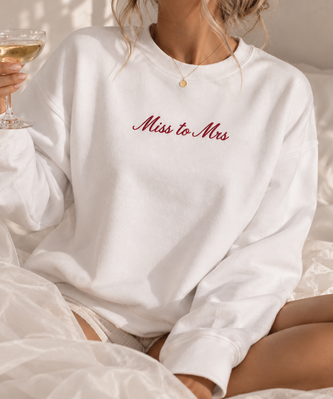 Simple personalised bridal crewneck sweatshirt