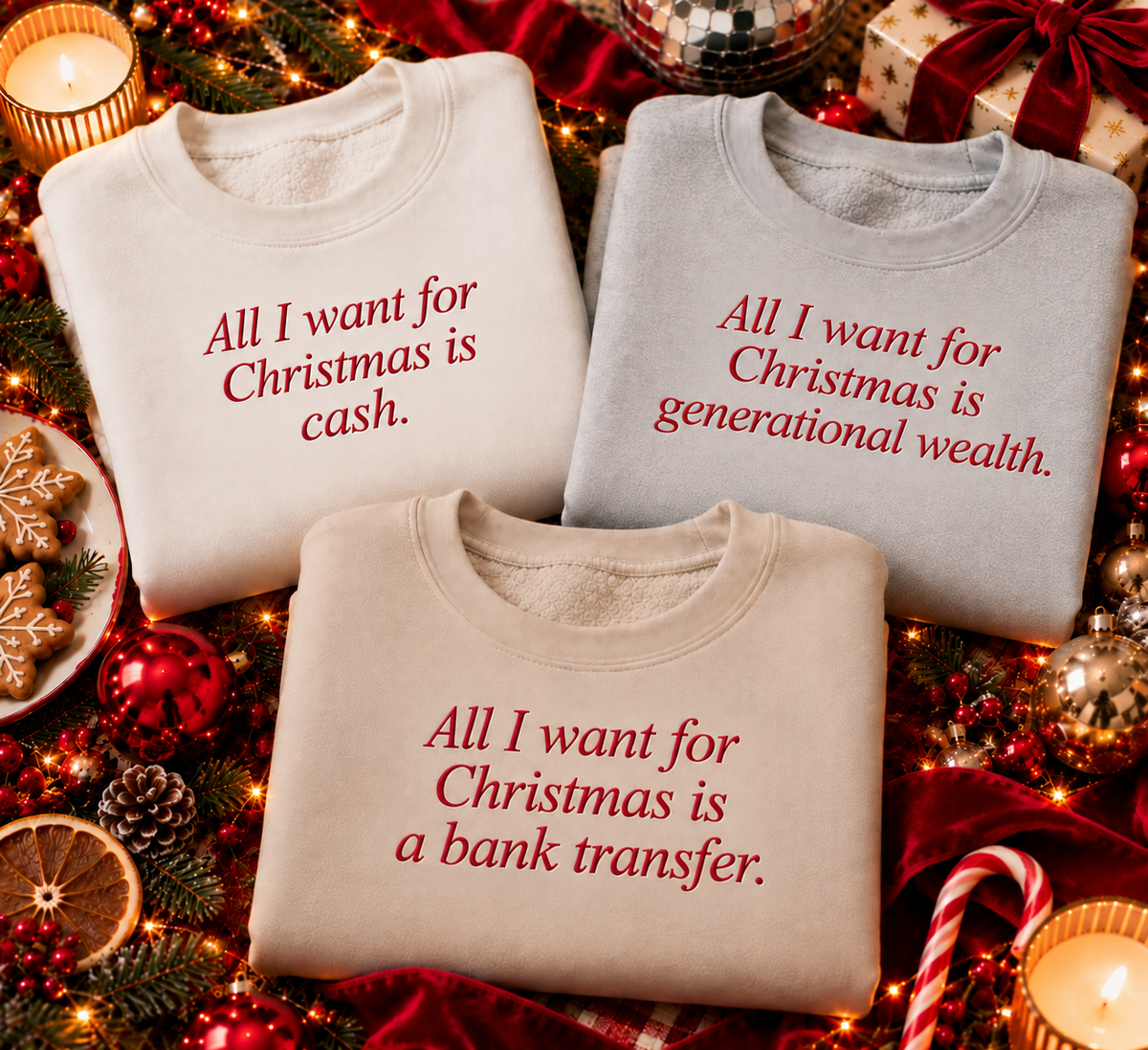 All i want for Christmas is ..... custom christmas jumpers