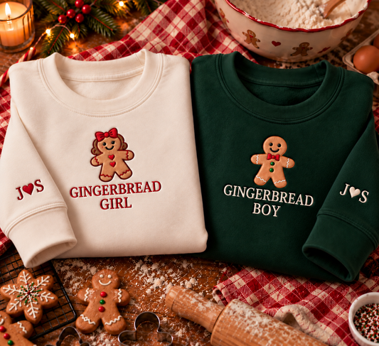 Gingerbread girl / boy christmas jumpers