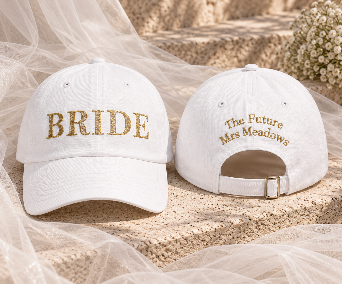 Personalised Front & back bridal cap