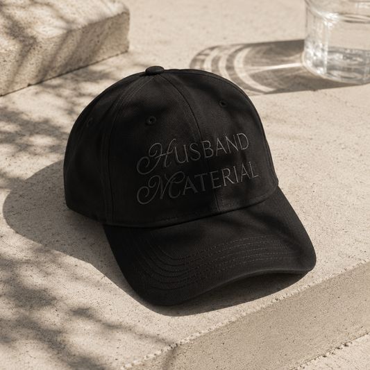 Husband Material Personalised Embroidered Baseball Cap