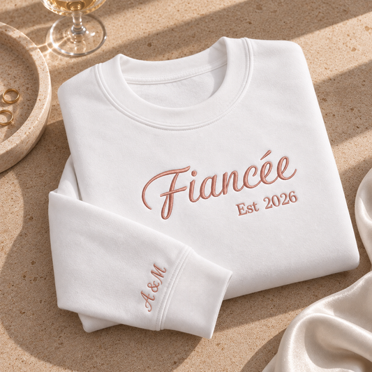 Fiancée personalised embroidered sweatshirt