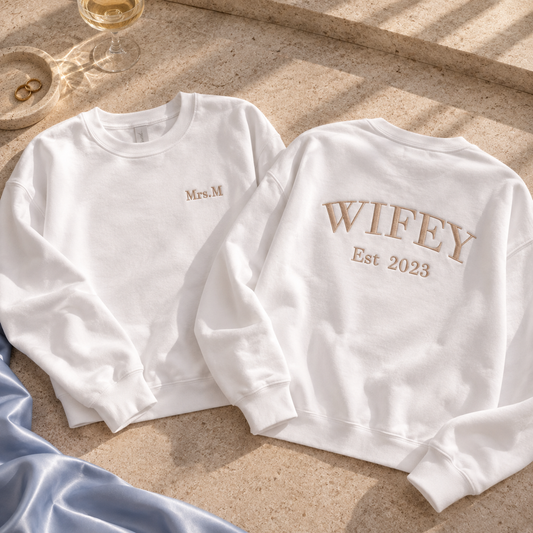 Personalised wifey back detail sweatshirt