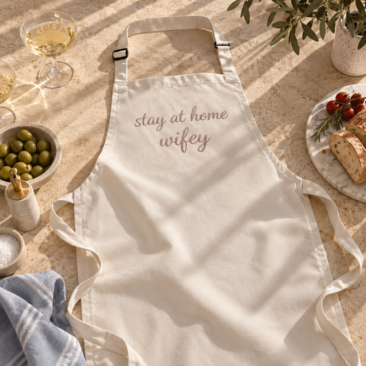 Personalised embroidered bridal apron