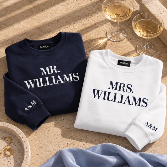 Personalised embroidered surname sweatshirts
