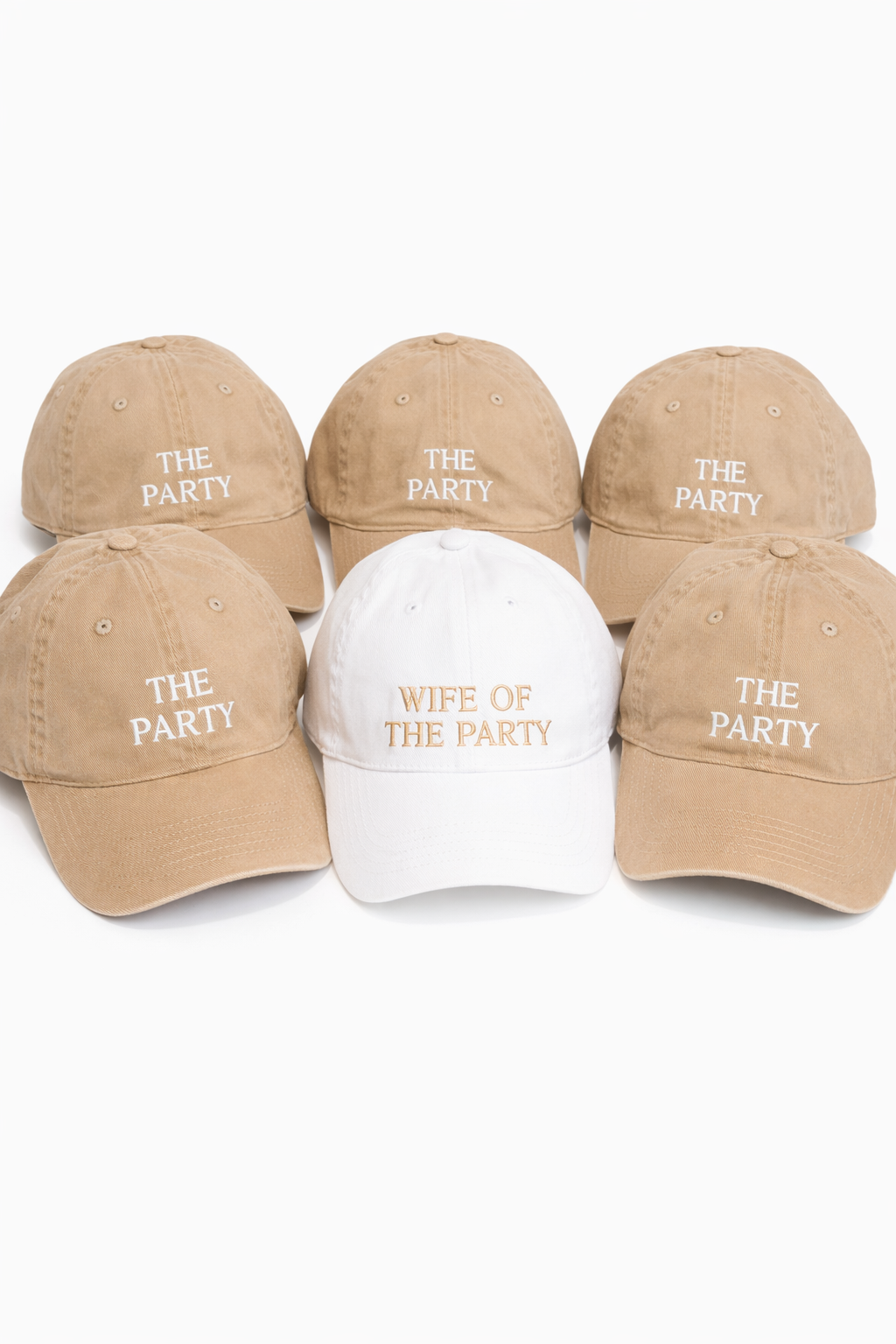 Wife of the party embroidered cap bundle