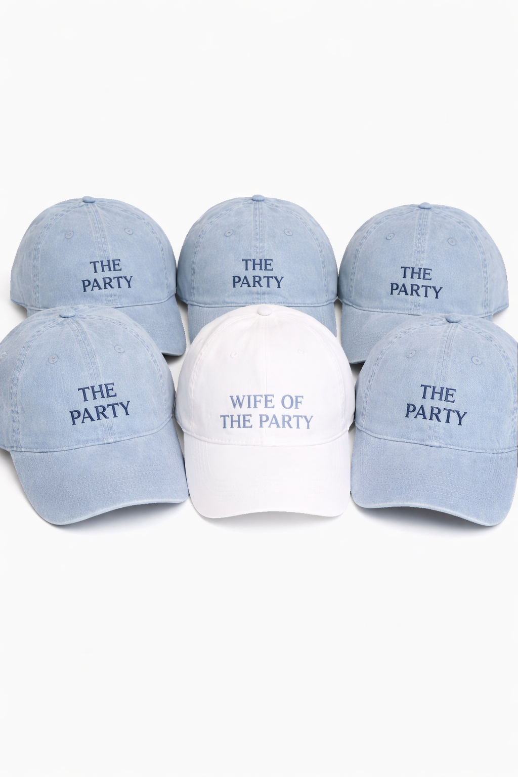 Wife of the party embroidered cap bundle