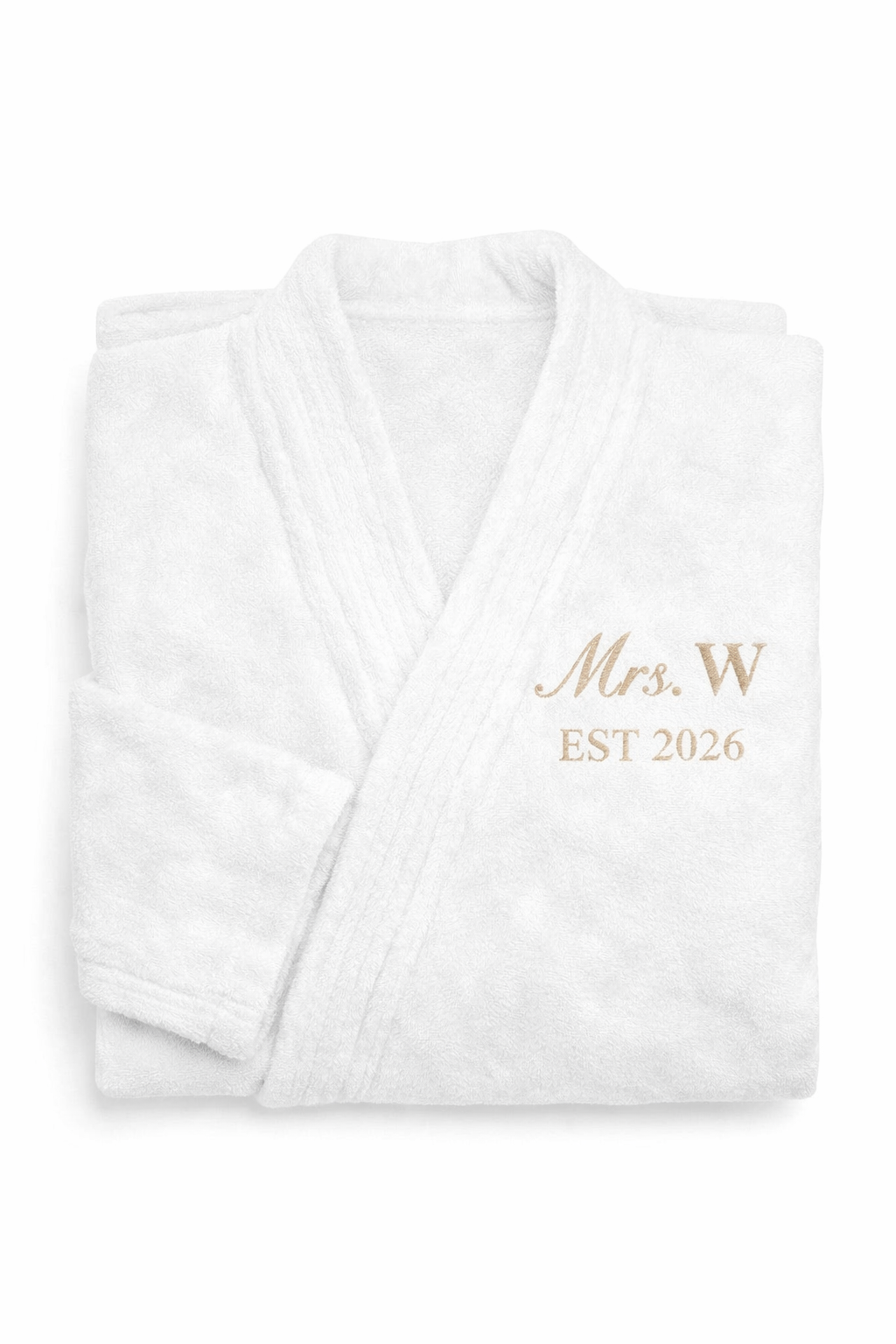 Personalised embroidered bridal velour bathrobe