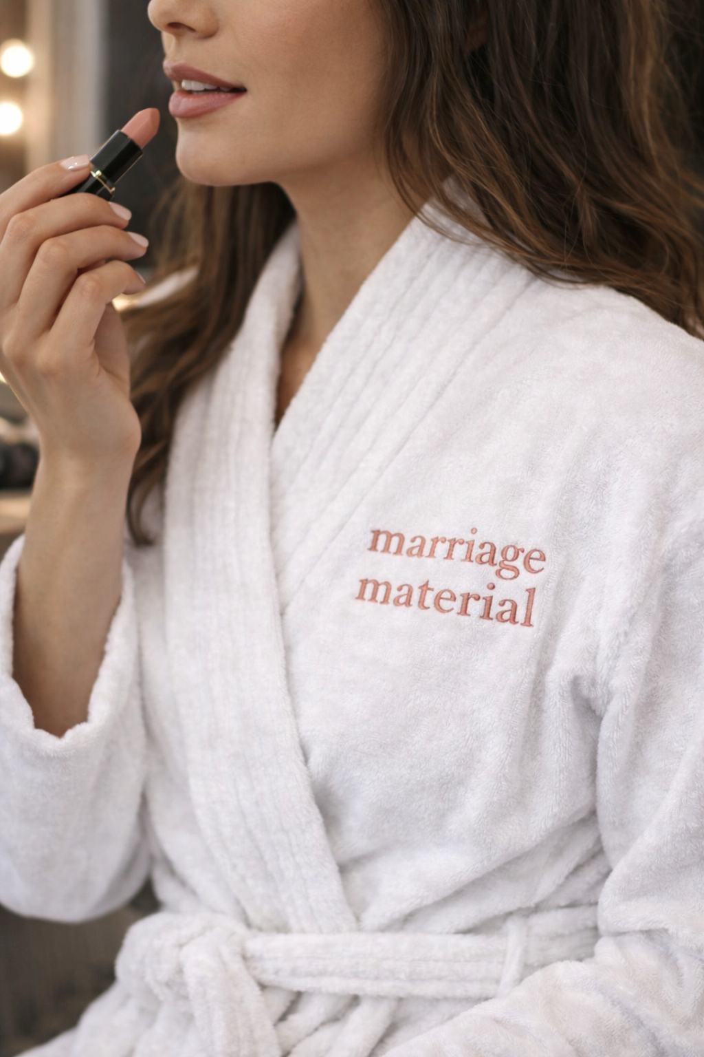 Personalised embroidered bridal velour bathrobe