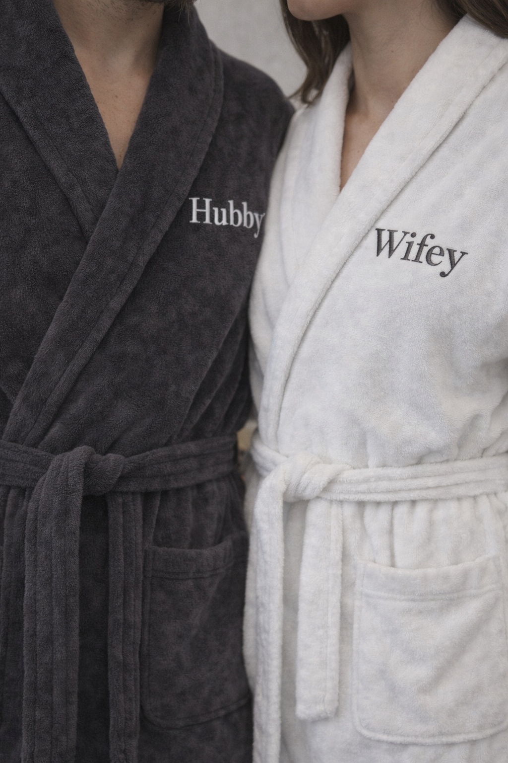 Personalised embroidered velour bathrobe for him
