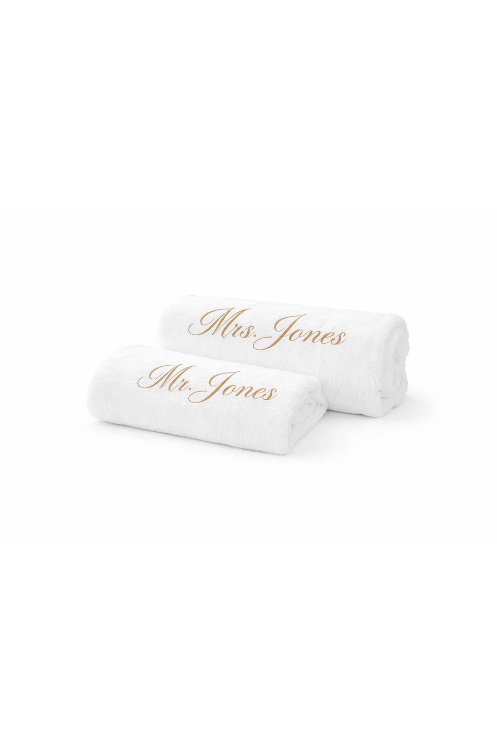 Personalised embroidered Bridal bath towel or sheet