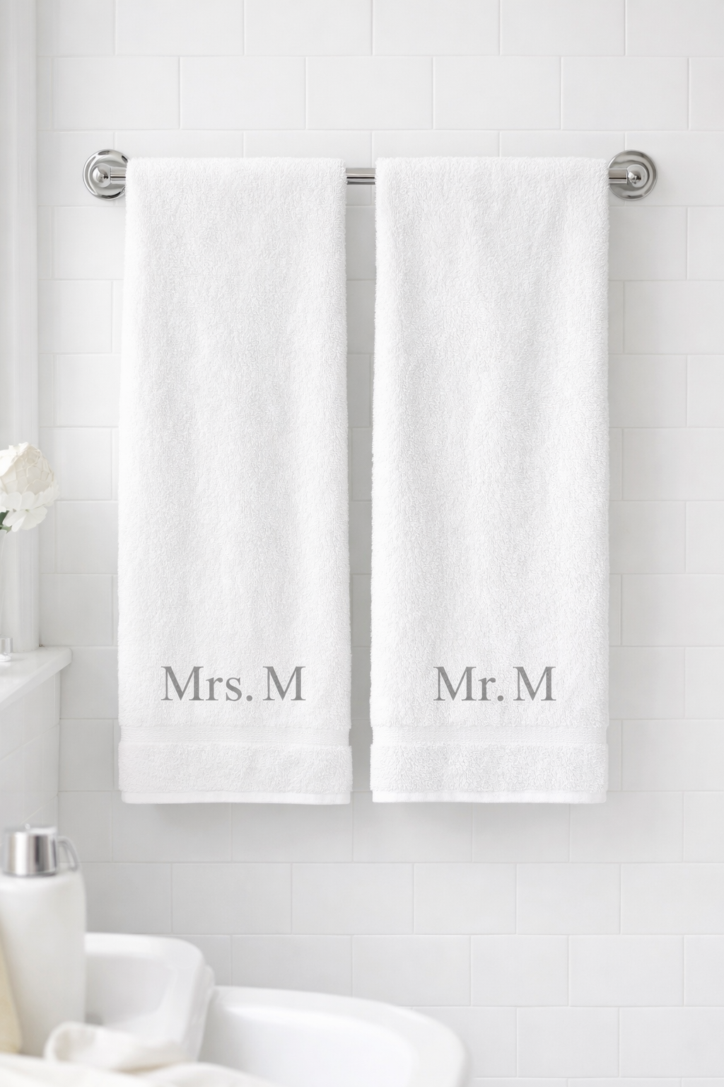 Personalised embroidered Bridal bath towel or sheet