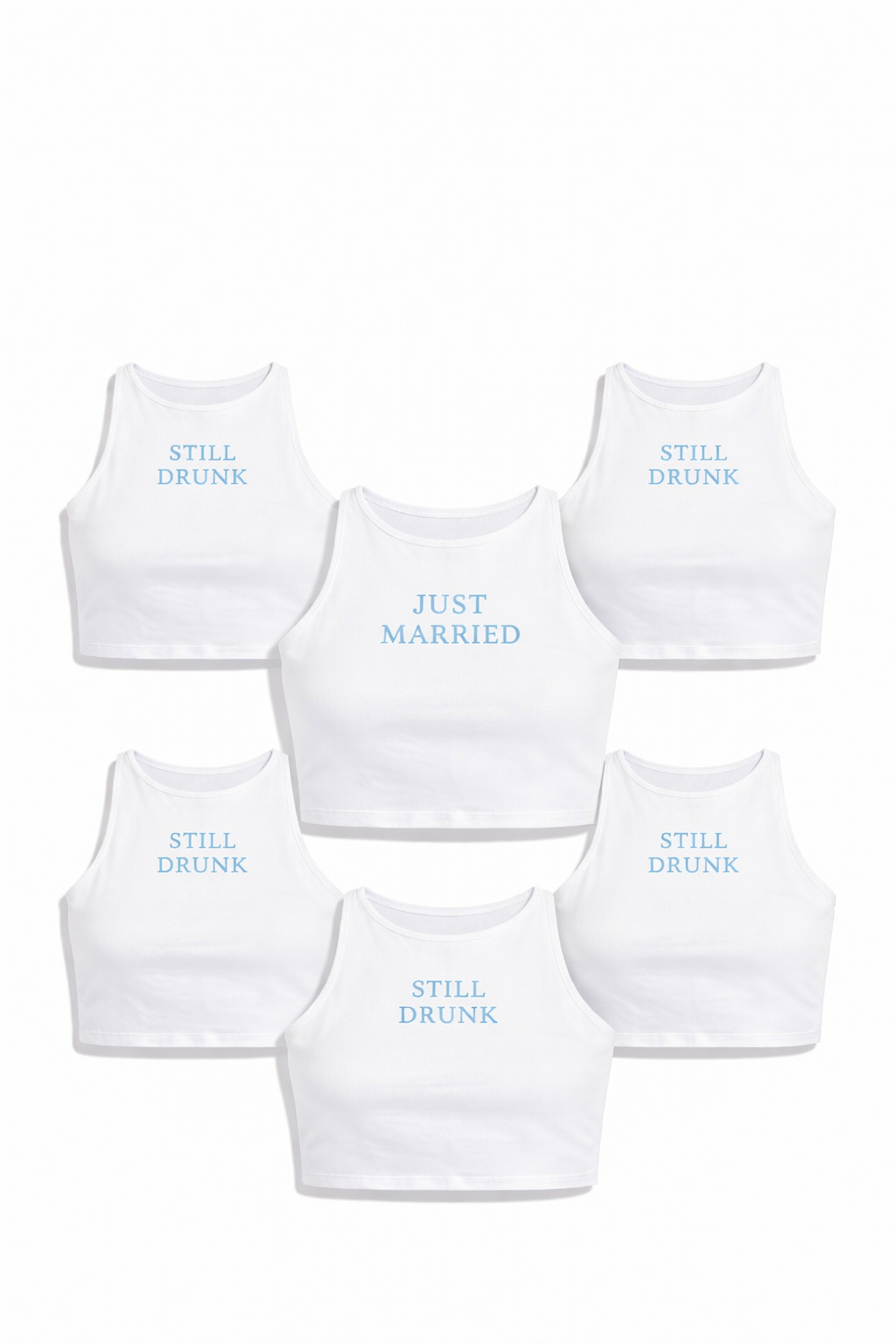 Custom Embroidered Bridal racer neck Crop Top, single or bundle