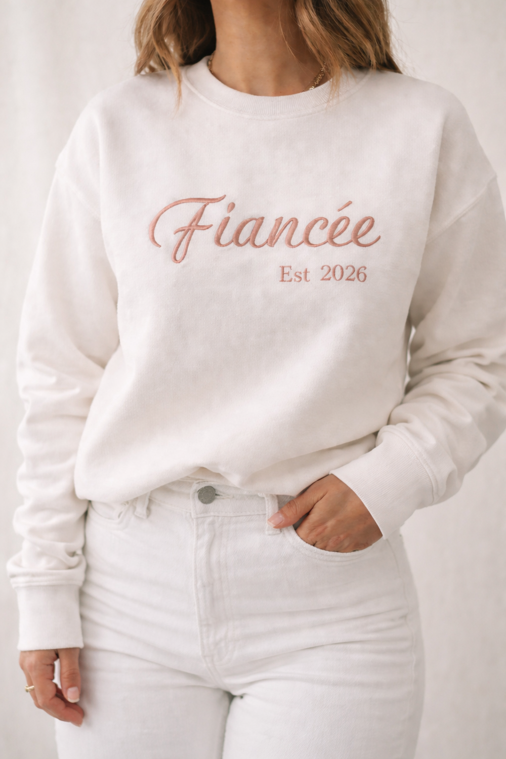 Fiancée personalised embroidered sweatshirt