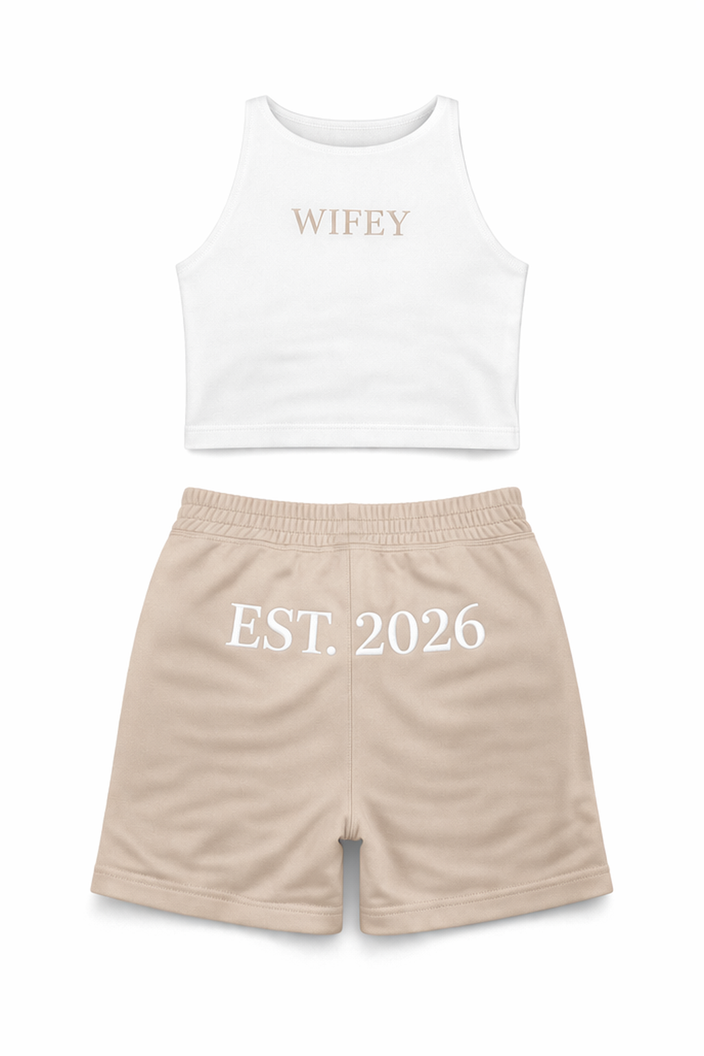 Personalised white & sand bridal 2 or 3 piece set