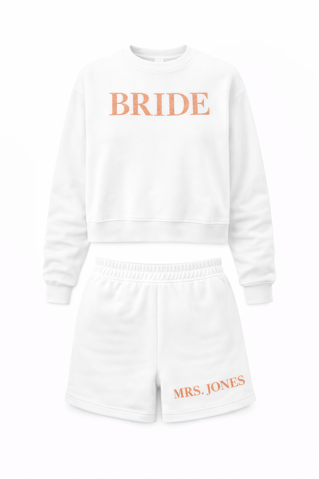 Personalised Bridal sweater & sweatshorts co ord set
