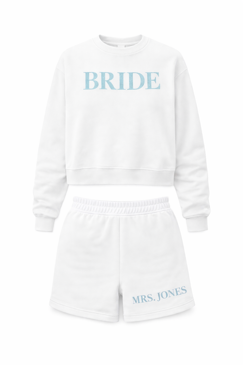 Personalised Bridal sweater & sweatshorts co ord set