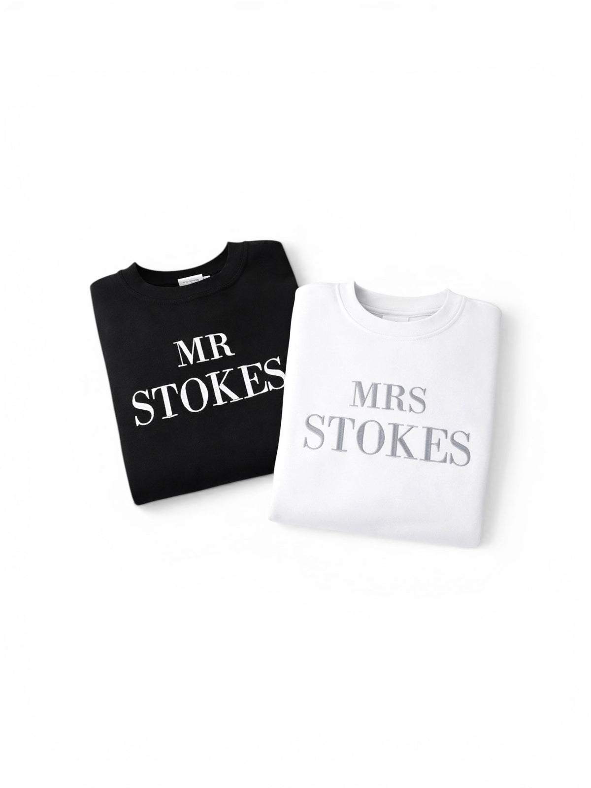 Personalised embroidered surname sweatshirts