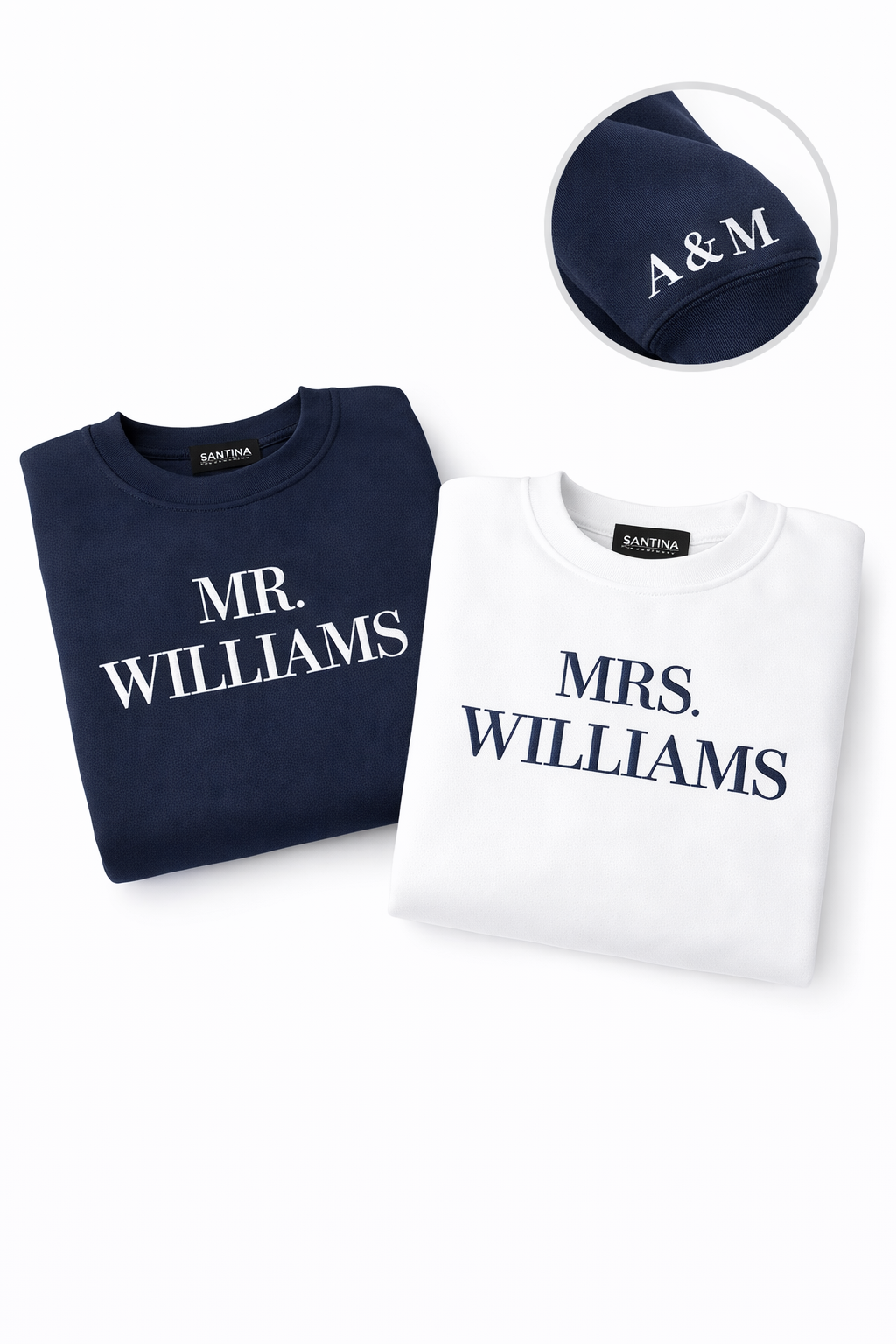 Personalised embroidered surname sweatshirts