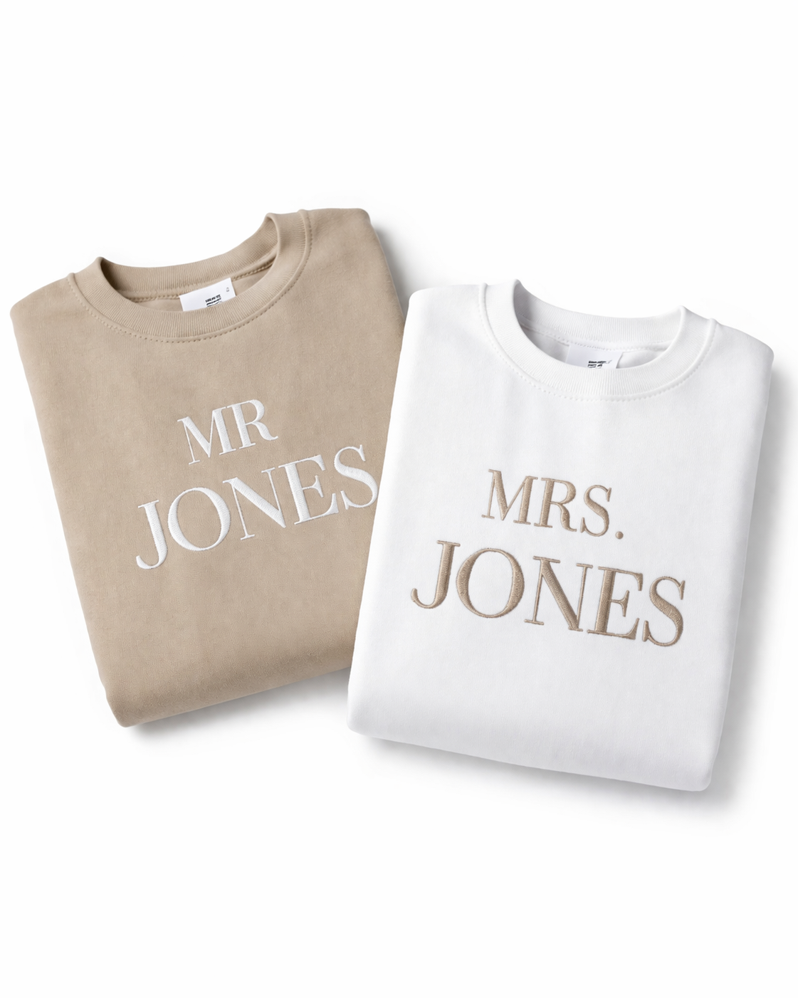 Personalised embroidered surname sweatshirts