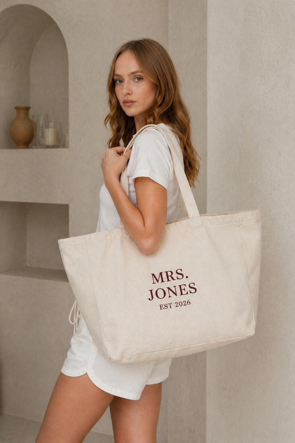 Oversized personalised beach bag