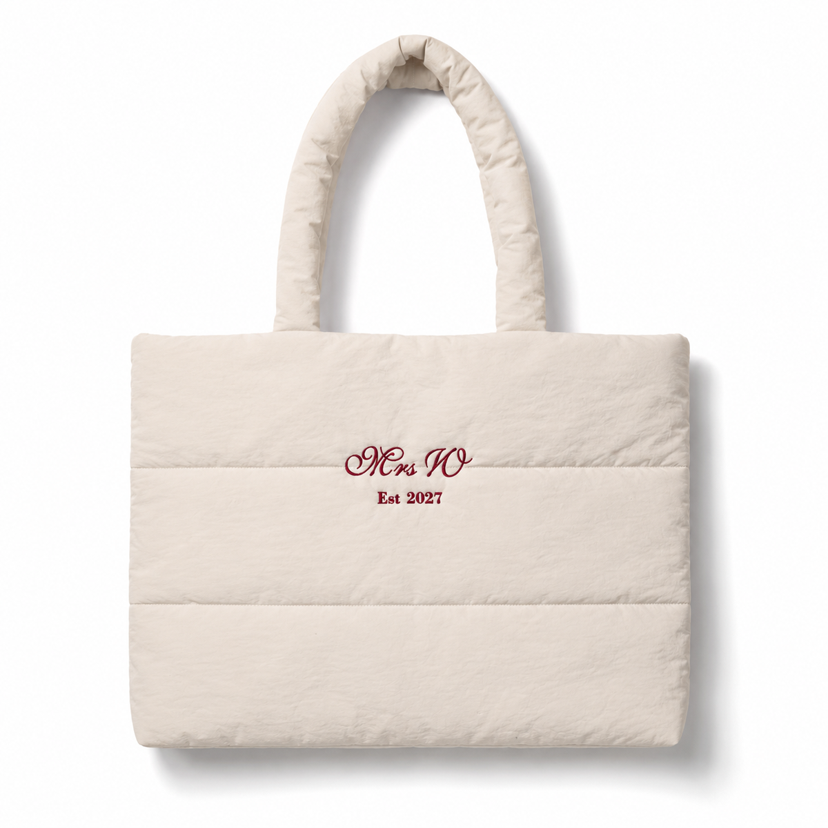 Personalised quilted tote bag