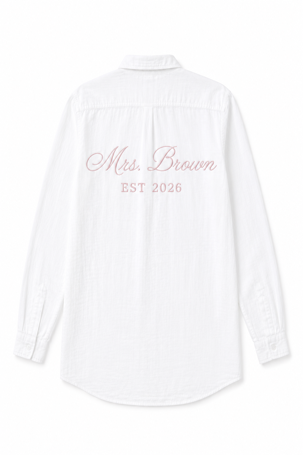 Personalised embroidered white beach shirt