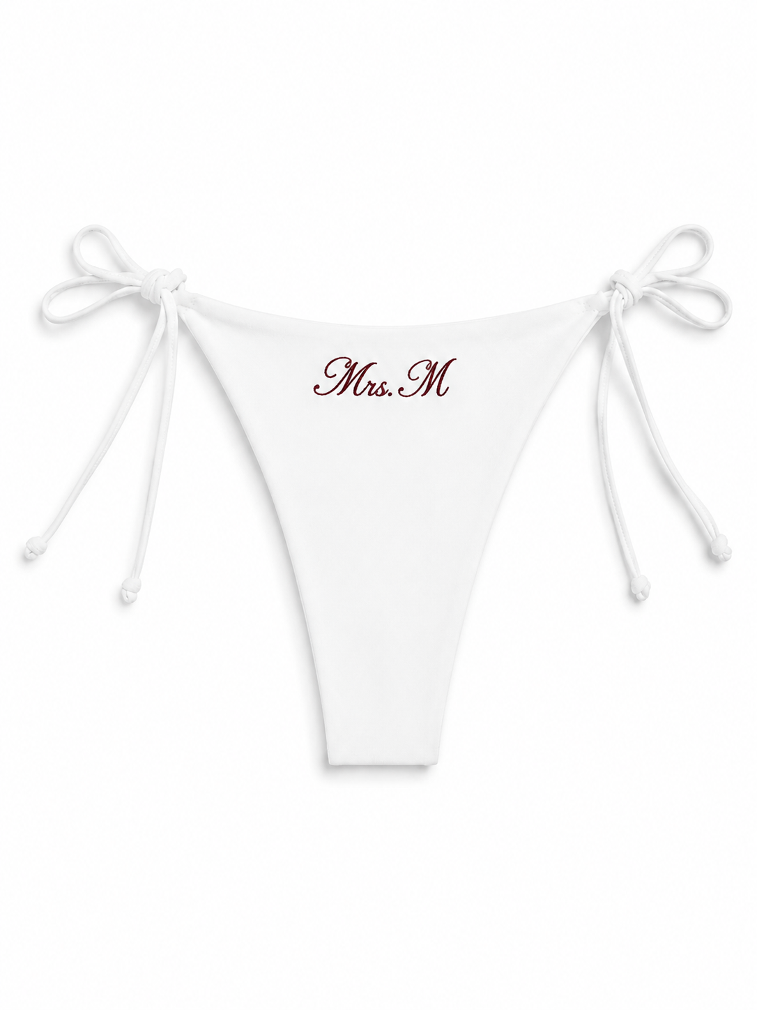 personalised white cheeky bikini bottoms