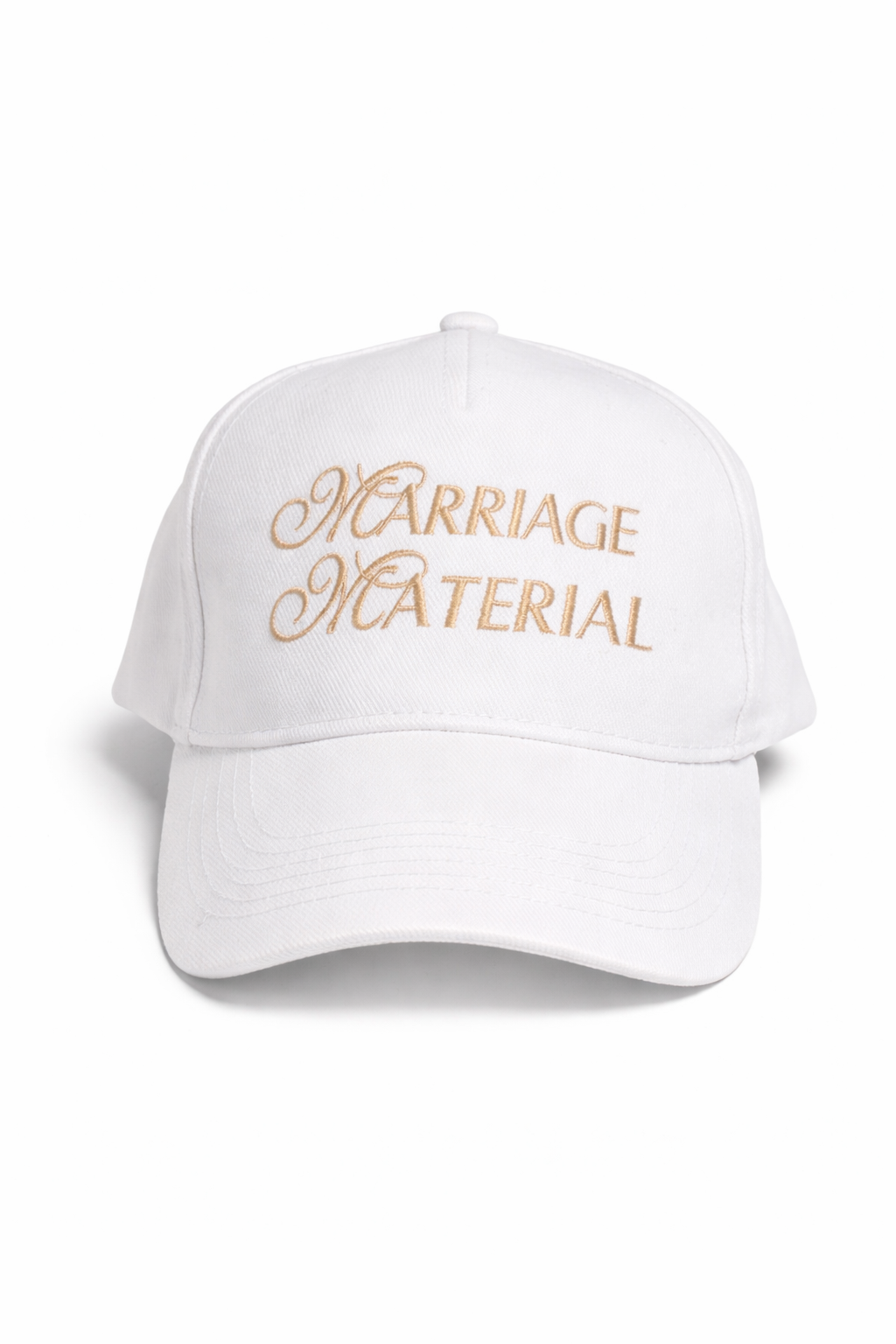 Marriage Material front and back Personalised embroidered baseball cap.