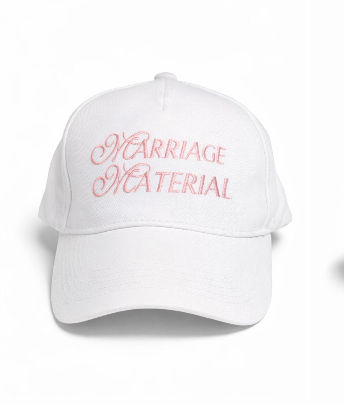 Marriage Material front and back Personalised embroidered baseball cap.