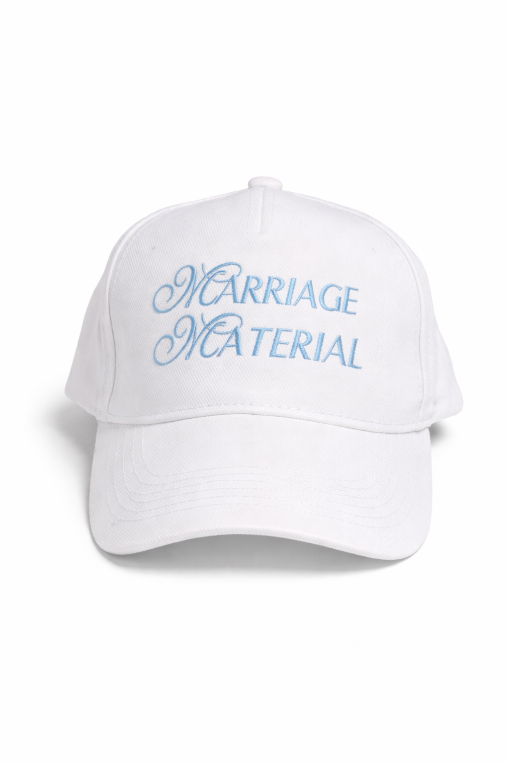 Marriage Material front and back Personalised embroidered baseball cap.